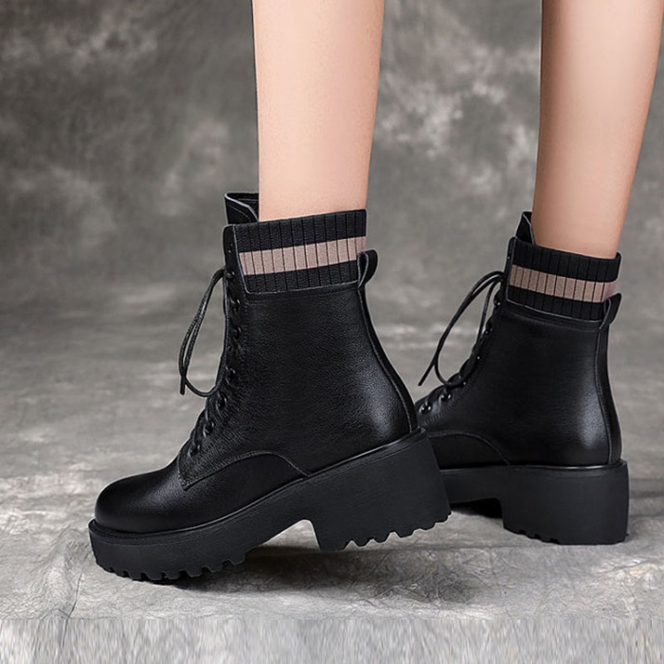 Women Fall And Winter Martin Boots England Style Thick Bottom Short Boots, 35, 36, 37, 38, 39, 40 - Image 7