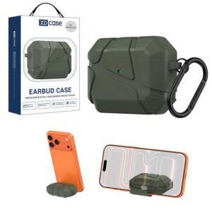 XDcase Football-style Security Lock TPU Earbud Case with Hook & Holder, For AirPods Pro 3, For AirPods 4, For AirPods Pro 2 / 1