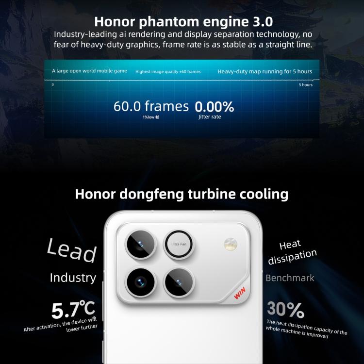 Honor WIN, 16GB+1TB, 3D Ultrasonic Fingerprint, 10000mAh Battery, 6.83 inch MagicOS 10.0 / Android 16 Snapdragon 8 Elite Gen 5 Octa Core, Network: ... - Image 6