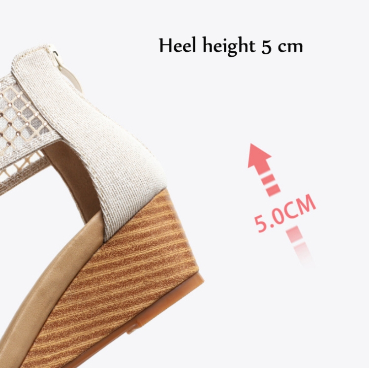 Ladies Summer Sandals All-Match Casual Mesh Thick Sole Wedge Heel Shoes, 36, 37, 38, 39, 40, 41, 42 - Image 6