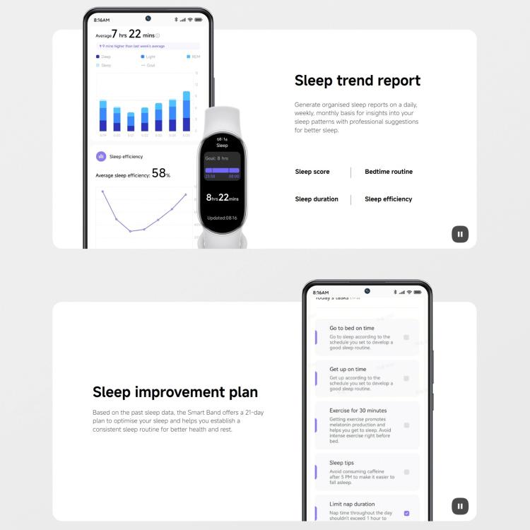 Original Xiaomi Smart Band 10, 1.72 inch AMOLED Screen 5ATM Waterproof Smart Watch, Support Blood Oxygen / Heart Rate Monitor, Smart Band 10 Black... - Image 12