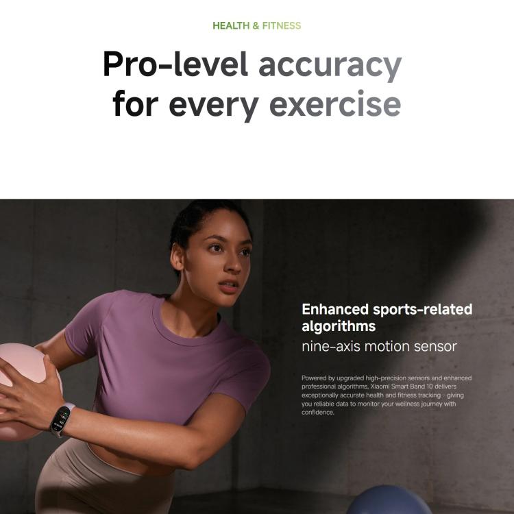 Original Xiaomi Smart Band 10, 1.72 inch AMOLED Screen 5ATM Waterproof Smart Watch, Support Blood Oxygen / Heart Rate Monitor, Smart Band 10 Black... - Image 8