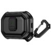 Snap-Lock Shockproof PC Headphone Cover with Carabiner, For AirPods Pro 2